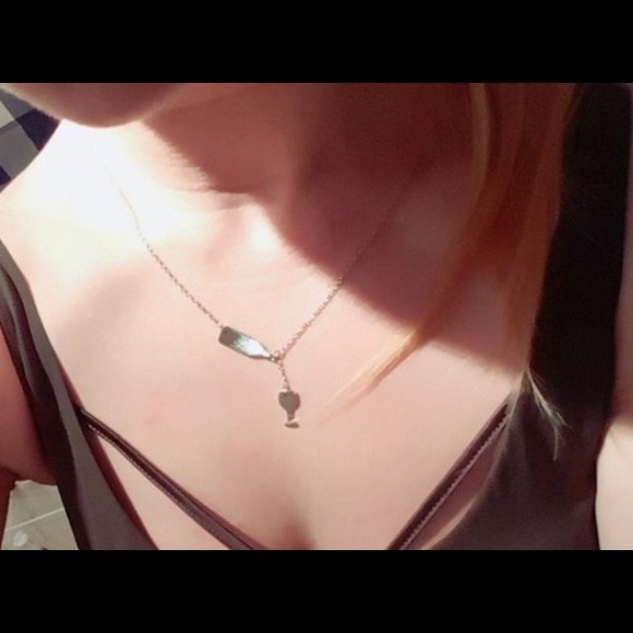 Wine bottle And Wine Glass Necklace - Picture 2 of 2